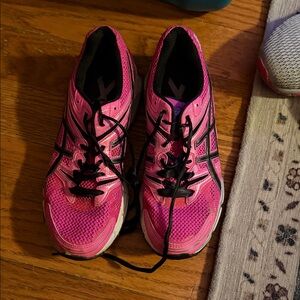 Asics Women's Pink and Black Athletic Shoes